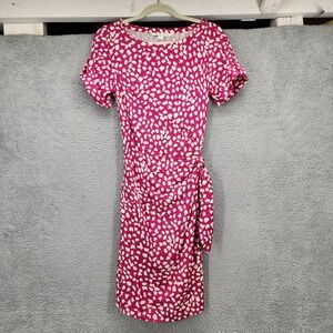 Diane Von Furstenberg Pink and White Printed Sheath Dress